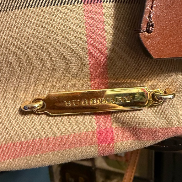 Burberry Gladstone 2 way Brown and Yellow nova check cloth and leather Satchel - Picture 5 of 14